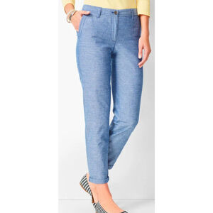 NWOT Talbots Girlfriend Chinos Pants Chambray Blue, Size 6